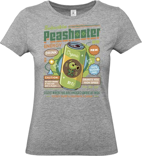Peashooter Energy Drink - plants, zombies, garden warfare, pvz, peashooter, sunflower, potato mine, frijol, video game, gaming, gamer, zombie, crazy dave, neighborville, super brainz, dr zomboss - Standard T-Shirt (Frauen)