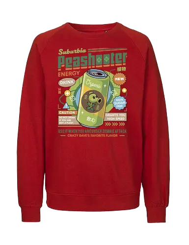 Peashooter Energy Drink - plants, zombies, garden warfare, pvz, peashooter, sunflower, potato mine, frijol, video game, gaming, gamer, zombie, crazy dave, neighborville, super brainz, dr zomboss - Fairtrade Sweatshirt