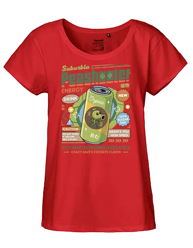Peashooter Energy Drink - plants, zombies, garden warfare, pvz, peashooter, sunflower, potato mine, frijol, video game, gaming, gamer, zombie, crazy dave, neighborville, super brainz, dr zomboss - Fairtrade Girl Shirt