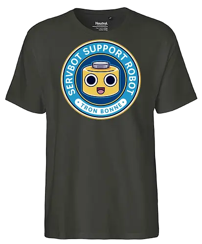 Servbot Emblem - mega, rising, frank west, zombrex, servbot, video game, gaming, gamer, survival horror, willamette parkview mall, biohazard, tron bonne - Fairtrade T-Shirt