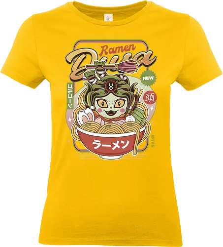Dusa Vintage Ramen - hades, zagreus, zeus, dusa, medusa, zagreus sword, melinoe, cerberus, theseus, ramen, video games, gaming, gamer - Standard T-Shirt (Frauen)