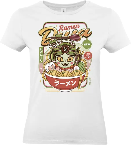 Dusa Vintage Ramen - hades, zagreus, zeus, dusa, medusa, zagreus sword, melinoe, cerberus, theseus, ramen, video games, gaming, gamer - Standard T-Shirt (Frauen)