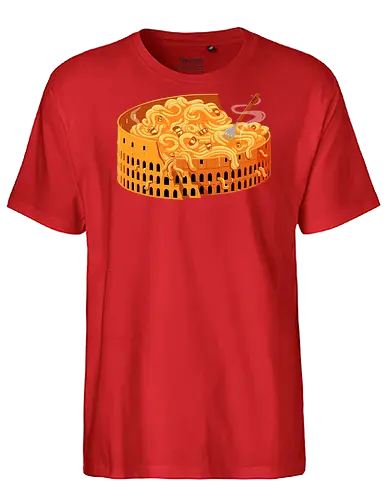 Pasta Colossale - pasta, italy, rome, colosseum, travel, tourist, funny, food, foodie, eating - Fairtrade T-Shirt