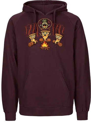 Pizza's Nightmare - pizza, food, pineapple, ananas, camping, camp fire, outdoors, funny, italy - Fairtrade Hoodie