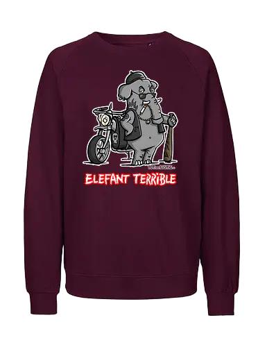 Elefant Terrible - Elefant, terrible, shirt, frech, totaberlustig, holtschulte, rebell, rocker, angry - Fairtrade Sweatshirt