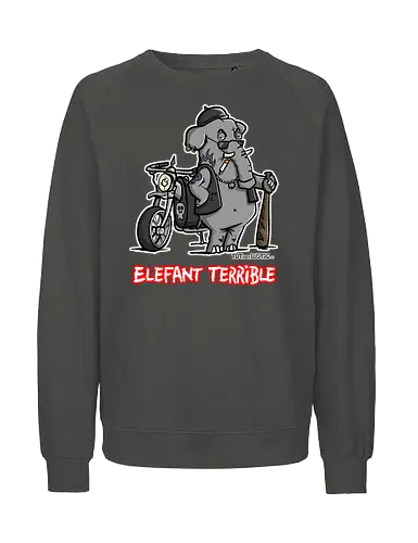 Elefant Terrible - Elefant, terrible, shirt, frech, totaberlustig, holtschulte, rebell, rocker, angry - Fairtrade Sweatshirt