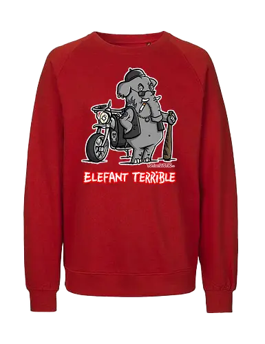 Elefant Terrible - Elefant, terrible, shirt, frech, totaberlustig, holtschulte, rebell, rocker, angry - Fairtrade Sweatshirt