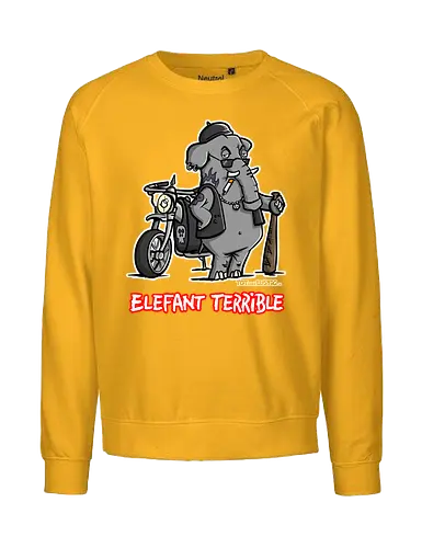 Elefant Terrible - Elefant, terrible, shirt, frech, totaberlustig, holtschulte, rebell, rocker, angry - Fairtrade Sweatshirt