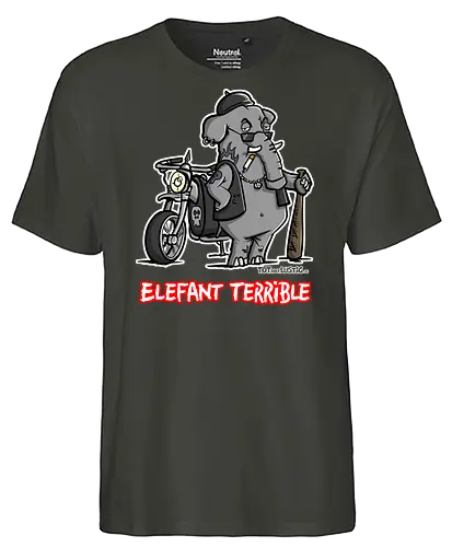 Elefant Terrible - Elefant, terrible, shirt, frech, totaberlustig, holtschulte, rebell, rocker, angry - Fairtrade T-Shirt