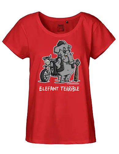 Elefant Terrible - Elefant, terrible, shirt, frech, totaberlustig, holtschulte, rebell, rocker, angry - Fairtrade Girl Shirt