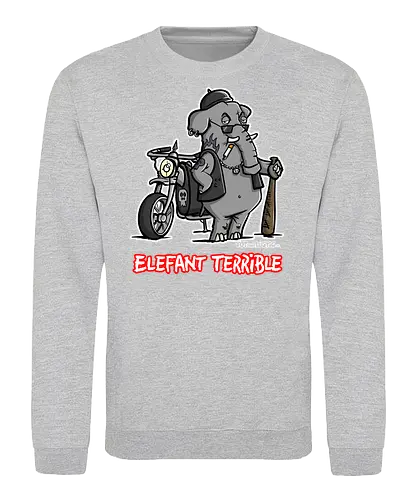Elefant Terrible - Elefant, terrible, shirt, frech, totaberlustig, holtschulte, rebell, rocker, angry - Sweatshirt
