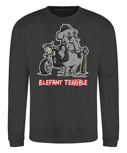Elefant Terrible - Elefant, terrible, shirt, frech, totaberlustig, holtschulte, rebell, rocker, angry - Sweatshirt