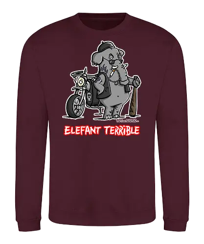 Elefant Terrible - Elefant, terrible, shirt, frech, totaberlustig, holtschulte, rebell, rocker, angry - Sweatshirt