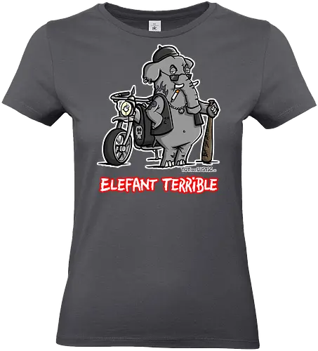 Elefant Terrible - Elefant, terrible, shirt, frech, totaberlustig, holtschulte, rebell, rocker, angry - Standard T-Shirt (Frauen)