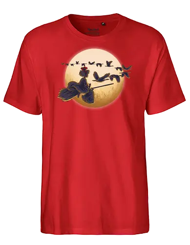 Young Witch Moon - Delivery, Moon, Ducks - Fairtrade T-Shirt