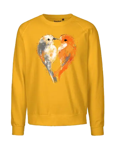 Love birds - birds, love, heart, watercolor, painting, nature, cute, romancenromantic - Fairtrade Sweatshirt