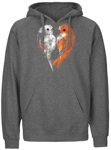 Love birds - birds, love, heart, watercolor, painting, nature, cute, romancenromantic - Fairtrade Hoodie