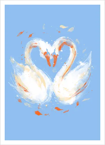 Swans in love