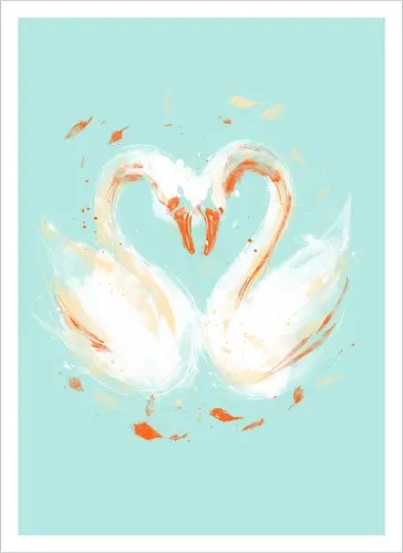 Swans in love