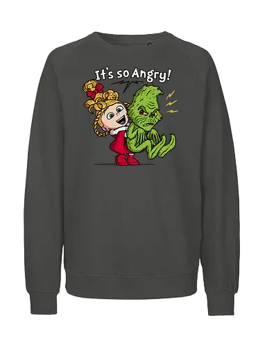 It's So Angry! - grinch, the-grinch, xmas, christmas, movies, funny, mashup, despicable-me, agnes - Fairtrade Sweatshirt