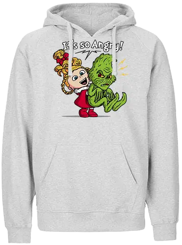 It's So Angry! - grinch, the-grinch, xmas, christmas, movies, funny, mashup, despicable-me, agnes - Fairtrade Hoodie