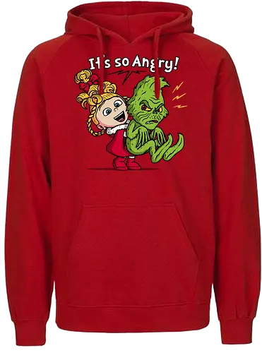It's So Angry! - grinch, the-grinch, xmas, christmas, movies, funny, mashup, despicable-me, agnes - Fairtrade Hoodie