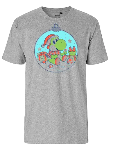 Dino Christmas - dino, game, geek, mario, super, Dino, christmas - Fairtrade T-Shirt