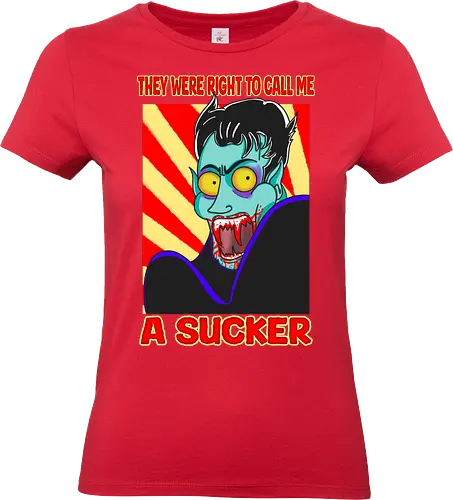 A Sucker (Ein Sauger) - Vampir, Halloween, Humor, Sarkasmus, Goth, Cartoon, Sauger, Blutsauger, Kunst, spooky, Horrorliebhaber, Monsterklassiker, Dracula, Nosferatu, Horror, Horrorfan, lustigerHorror, Blut, Untoter, Horrorfilm, Horrorstreifen, Horrorbücher, gothic, gotisch, gotik, gotische, manga, anime, DunklerHumor - Standard T-Shirt (Frauen)