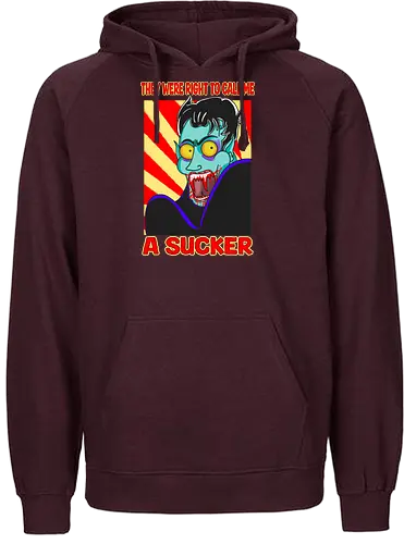 A Sucker (Ein Sauger) - Vampir, Halloween, Humor, Sarkasmus, Goth, Cartoon, Sauger, Blutsauger, Kunst, spooky, Horrorliebhaber, Monsterklassiker, Dracula, Nosferatu, Horror, Horrorfan, lustigerHorror, Blut, Untoter, Horrorfilm, Horrorstreifen, Horrorbücher, gothic, gotisch, gotik, gotische, manga, anime, DunklerHumor - Fairtrade Hoodie