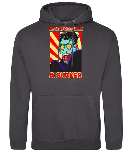 A Sucker (Ein Sauger) - Vampir, Halloween, Humor, Sarkasmus, Goth, Cartoon, Sauger, Blutsauger, Kunst, spooky, Horrorliebhaber, Monsterklassiker, Dracula, Nosferatu, Horror, Horrorfan, lustigerHorror, Blut, Untoter, Horrorfilm, Horrorstreifen, Horrorbücher, gothic, gotisch, gotik, gotische, manga, anime, DunklerHumor - Standard Hoodie