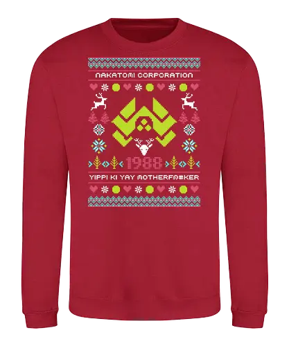 yippi ki yay series - ugly christmas, christmas, xmas, nakatomi, plaza, christmas party, logo, diehard, winter, snow, pixel, vintage, classic, retro - Sweatshirt