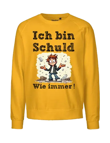 Ich bin Schuld - Wie immer ! (Hell) - Geschenk, Spass, Party, Witzig, Lustig, Böse, Kinder, Nerven, Verrückt, Kollege, Geburtstag, SchuldigeSeite, WieImmer, VerantwortungÜbernehmen, ChaosMeister, IchBinSchuld, T-ShirtMitHumor, SarkasmusPur, LustigeSprüche, EhrlicheAussagen, Selbstironie, FehlerMachen, KultTee, TäglicherWahnsinn, AlltagComedy, Schule, Lehrer, Erzieher, Erzieherin, Kindergarten, Arbeitskollege, Kollegin - Fairtrade Sweatshirt
