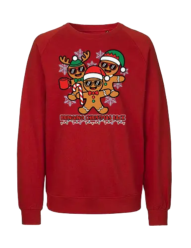 Bringing Christmas Back - gingerbread, christmas, festive, holiday, snowflakes, santa hats, sunglasses, fun, candy cane, mug - Fairtrade Sweatshirt