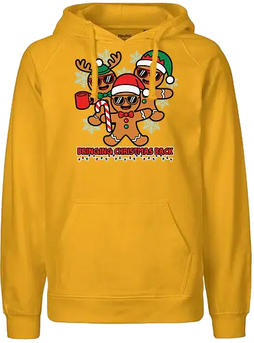 Bringing Christmas Back - gingerbread, christmas, festive, holiday, snowflakes, santa hats, sunglasses, fun, candy cane, mug - Fairtrade Hoodie