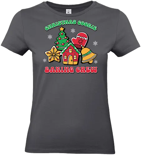 Christmas Cookie Baking Crew - christmas, cookies, baking, gingerbread, festive, tree, mitten, star, bell, holiday - Standard T-Shirt (Frauen)