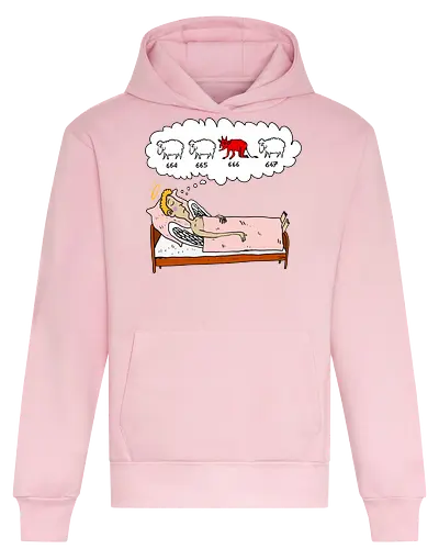 counting sheep - angel, sheep, devil, counting, sleep, dream, humor, bed, halo, thought bubble - Heavyweight Hoodie