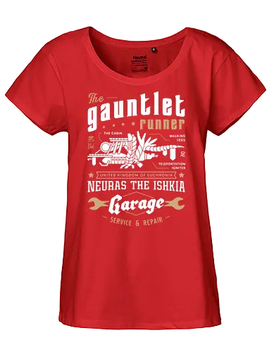 Gauntlet Runner Garage - refantazio, video game, gaming, gamer, strohl, hulkenberg, grius, jrpg, junah, eupha, basilio, louis, grand trad, kingdom of euchronia, gauntlet runner - Fairtrade Girl Shirt
