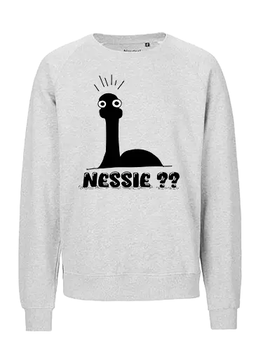 Nessie??  - Süßes Ungeheuer von Loch Ness, Nessie, LochNess, Monster, Mythos, Legende, Schottland, Seeungeheuer, süß, Cartoon, geheimnisvoll, minimalistisch, mystisch, Fantasie, Kreatur, Geschenkidee, Kryptid, Kryptozoologie, Fabelwesen, Mythologie, Abenteuer, Loch Ness, Cryptid, Crytpozoology, fantasy, Scotland, cute, kawaii, minimlaism - Fairtrade Sweatshirt