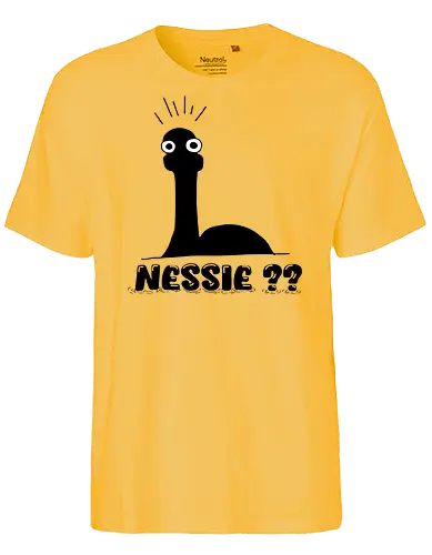 Nessie??  - Süßes Ungeheuer von Loch Ness, Nessie, LochNess, Monster, Mythos, Legende, Schottland, Seeungeheuer, süß, Cartoon, geheimnisvoll, minimalistisch, mystisch, Fantasie, Kreatur, Geschenkidee, Kryptid, Kryptozoologie, Fabelwesen, Mythologie, Abenteuer, Loch Ness, Cryptid, Crytpozoology, fantasy, Scotland, cute, kawaii, minimlaism - Fairtrade T-Shirt