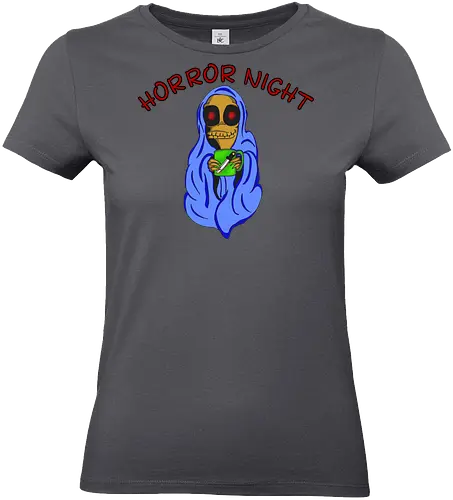 Horror Night (Horrornacht) - Horror, Nacht, Monster, süß, gemütlich, Decke, Filmabend, Serienabend, Tasse, Lieblingsgetränk, Grusel, Horrorfans, Halloween, Couch, Spannung, Abenteuer, Mystik, Film, Serie, Unterhaltung, horror night, horror movie, horror marathon, horror lover - Standard T-Shirt (Frauen)