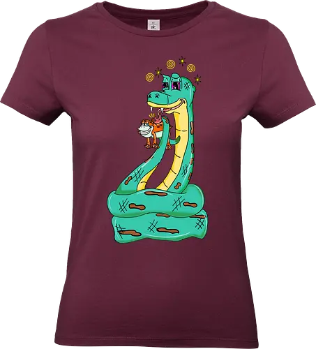 Have a Taste! (Probier mal!) - Frosch, Schlange, Retro, Vintage, Rubberhose, Cartoon, Humor, lustig, kreativ, Abenteuer, Stil, groovy, trickreich, Comic, Kunst, Design, einzigartig, skurril, Lösung, Charakter, trippy, psychedelic, stoner, high, snake, frog, toad - Standard T-Shirt (Frauen)
