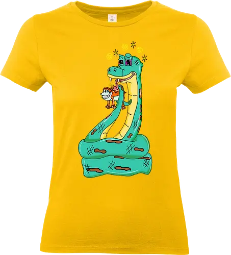 Have a Taste! (Probier mal!) - Frosch, Schlange, Retro, Vintage, Rubberhose, Cartoon, Humor, lustig, kreativ, Abenteuer, Stil, groovy, trickreich, Comic, Kunst, Design, einzigartig, skurril, Lösung, Charakter, trippy, psychedelic, stoner, high, snake, frog, toad - Standard T-Shirt (Frauen)