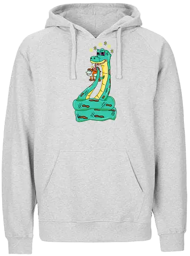 Have a Taste! (Probier mal!) - Frosch, Schlange, Retro, Vintage, Rubberhose, Cartoon, Humor, lustig, kreativ, Abenteuer, Stil, groovy, trickreich, Comic, Kunst, Design, einzigartig, skurril, Lösung, Charakter, trippy, psychedelic, stoner, high, snake, frog, toad - Fairtrade Hoodie