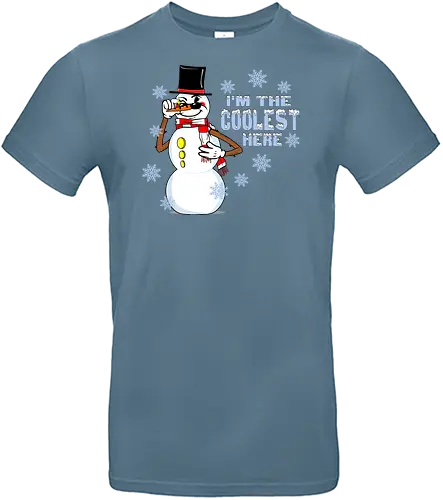 Cool Snowman (Cooler Schneemann) - Schneemann, cool, Retro, Vintage, lustig, Winter, Karottennase, Kohleaugen, Grinsen, Illustration, Schnee, Weihnachten, Feiertage, Frost, Humor, Charakter, Design, Cartoon, einzigartig, chillig, snowman, cool, winter, christmas - Standard T-Shirt