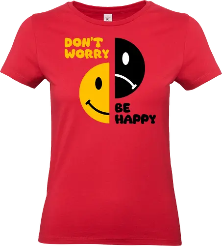 Don't Worry, Be Happy!!! - happy, smile, music, funny, pop, funny quote, funny sayings, geek, humor, ian curtis, joke, Music, meme, new order, parody, post punk, unknown pleasures, vintage - Standard T-Shirt (Frauen)