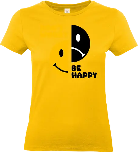 Don't Worry, Be Happy!!! - happy, smile, music, funny, pop, funny quote, funny sayings, geek, humor, ian curtis, joke, Music, meme, new order, parody, post punk, unknown pleasures, vintage - Standard T-Shirt (Frauen)