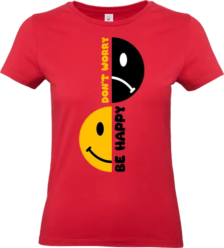 Don't Worry, Be Happy Now!!! - happy, smile, music, funny, pop, funny quote, funny sayings, geek, humor, ian curtis, joke, Music, meme, new order, parody, post punk, unknown pleasures, vintage - Standard T-Shirt (Frauen)