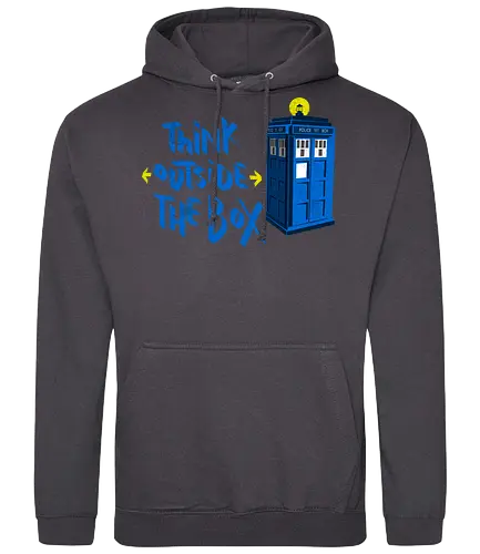 Think outside the box - Doctor, Dr Who, tardis, scifi, television, tv show, pop culture, time travel, whovian - Standard Hoodie