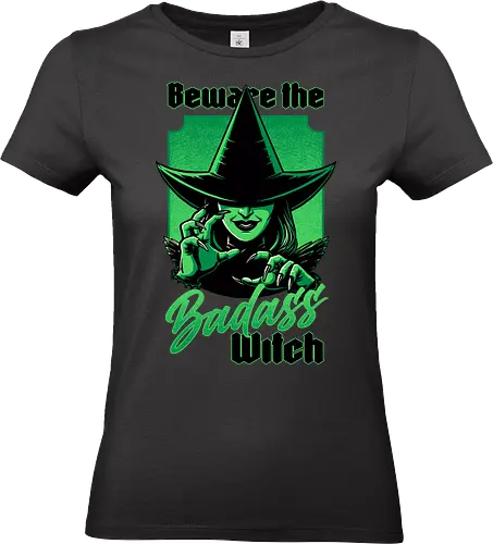 Beware Green Witch - Wicked, Wicked Witch Of The West, Wicked Witch, Elphaba, Glinda, Wizard Of Oz, Wizard, Witch, Classic, Cult Classic, Cult, Cult Films, Movie, Book, Play, Movie Theater, Theater, Retro, Retro Vintage, Vintage, Fantasy, Adventure, Music, Musical, Green - Standard T-Shirt (Frauen)