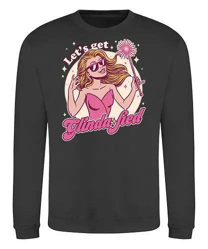 Glamour Pink Witch - Wicked, Wicked Witch Of The West, Wicked Witch, Elphaba, Glinda, Wizard Of Oz, Wizard, Witch, Classic, Cult Classic, Cult, Cult Films, Movie, Book, Play, Movie Theater, Theater, Retro, Retro Vintage, Vintage, Fantasy, Adventure, Music, Musical, Pink - Sweatshirt
